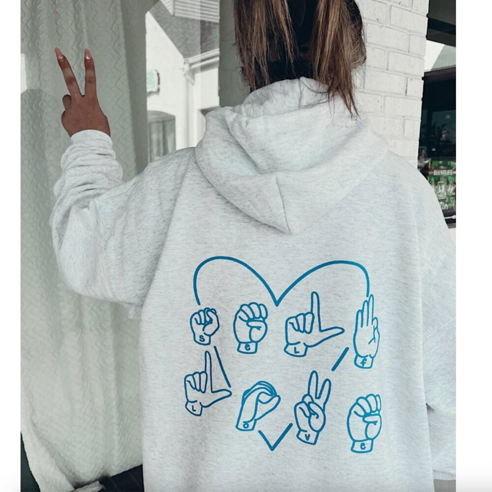 ASL Sign Language Hoodie by SHOP LUDIC/LUDIC CLOSET - grey, XXL